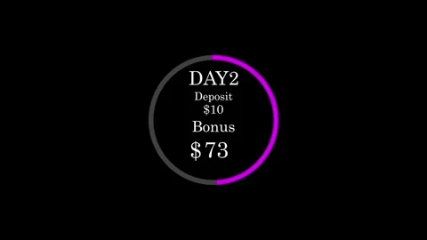 Day 1 deposit $5 bonus $45 offer promotion graphic with progress ring video Stock Footage 337958847