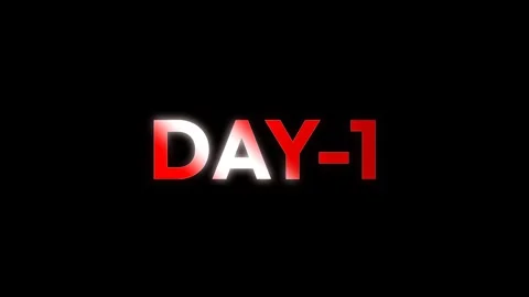 DAY-1 text animation Stock Footage 314390328