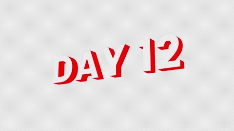 Day 12 Text Animation. Stock Footage 315288413
