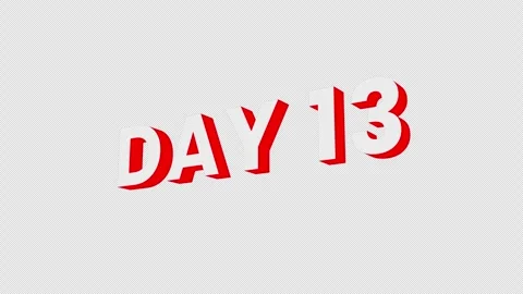 Day 13 Text Animation. Stock Footage 315288404