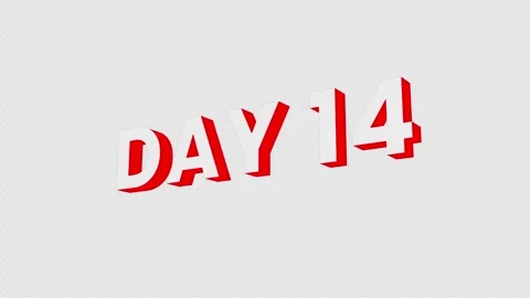 Day 14 Text Animation. Stock Footage 315288412