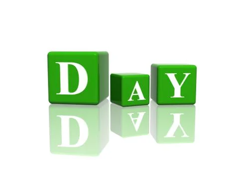 Day in 3d cubes Illustrazione stock