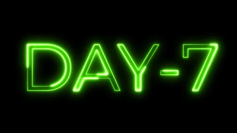 Day 7 Neon Typography Animation Stock Footage 321326409