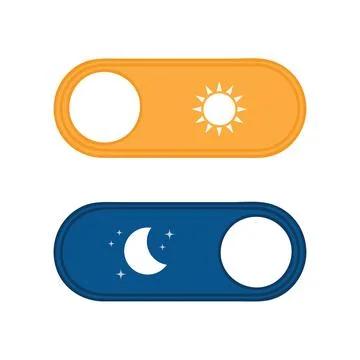 Day and night button with sun and moon Stock Illustration