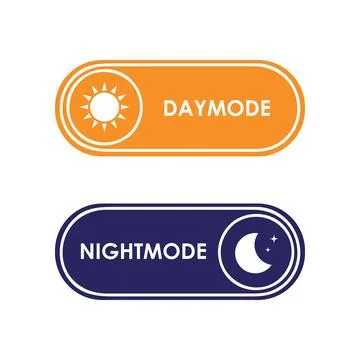 Day and night button with sun and moon Illustrazione stock