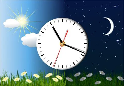 Day and night clock Stock Illustration