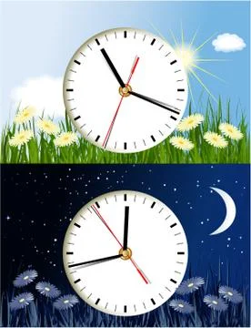 Day and night clock Stock Illustration