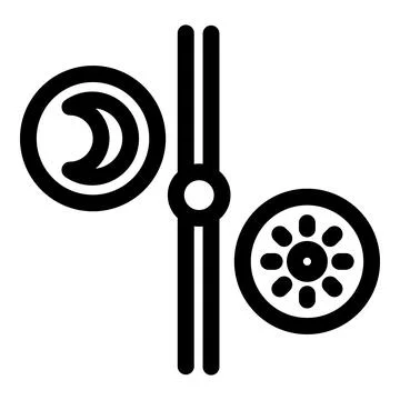 Day and night cycle icon showing sun and moon Stock Illustration
