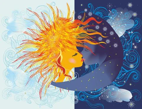 Day and night, Stock Illustration
