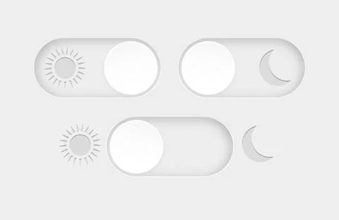 Day and night mode. Dark mode and light mode. Modern button set. Material design 스톡 일러스트