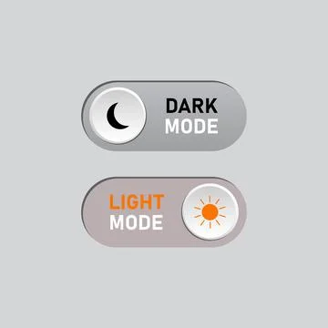 Day and night mode switch. On and Off toggle switch ilustration Stock Illustration