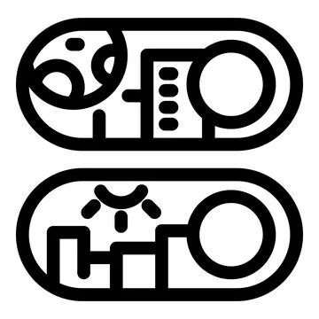 Day and night mode switch button for user interface design Ilustração Stock