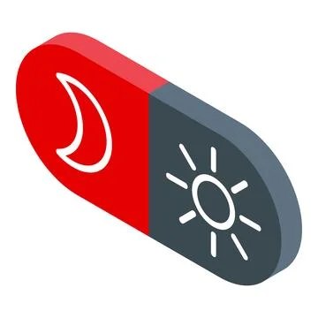 Day and night mode switch toggle button showing sun and moon icons Stock Illustration