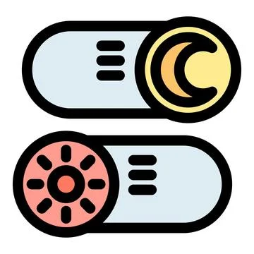 Day and night mode switch toggle showing sun and moon icons Illustrazione stock