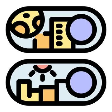 Day and night mode switch button showing sun and moon icons Stock Illustration