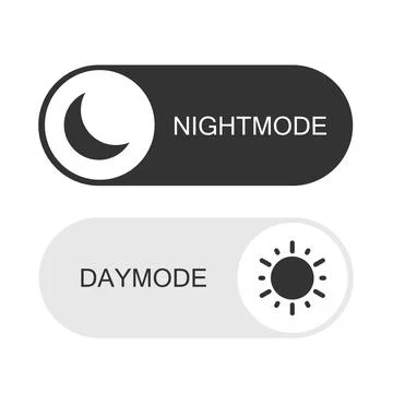 Day and Night Mode Switcher. On Off Switch Element for Mobile App, Web Design Stock Illustration