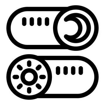 Day and night mode switcher for mobile app with sun and moon icons Illustrazione stock