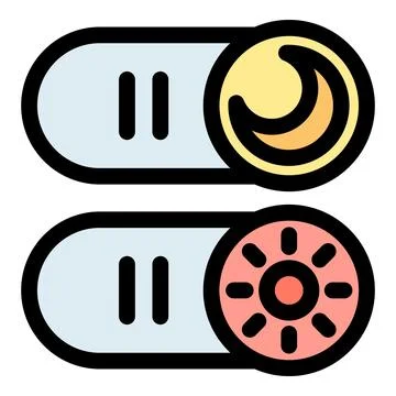 Day and night mode toggle switch showing sun and moon icons 스톡 일러스트