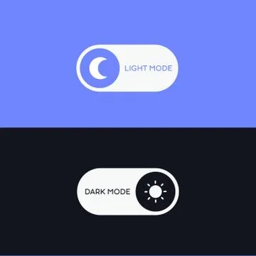 Day and night switch icon. Dark mode, light mode switch button. Mobile app inter Illustrazione stock