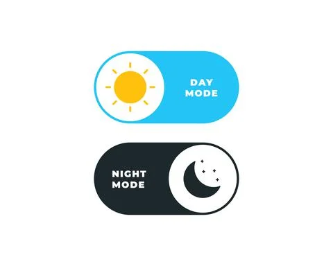 Day and night switcher - web site button with moon and sun to switch the day  Stock Illustration