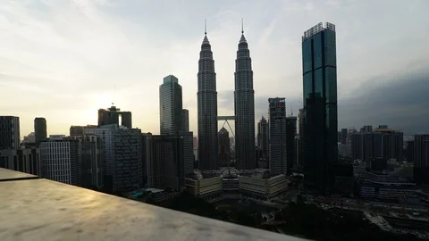 Day and Night timelapse of Kuala Lumpur skyline Stock Footage 93028486