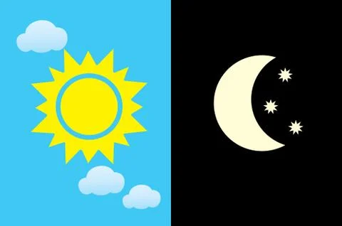Day and Night vector Stock Illustration