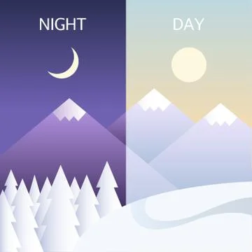 Day and night vector illustrations Stock Illustration