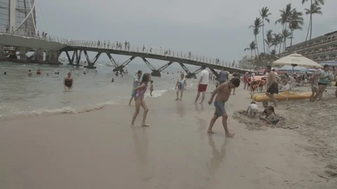 Day at the Beach Stock Footage 129398707