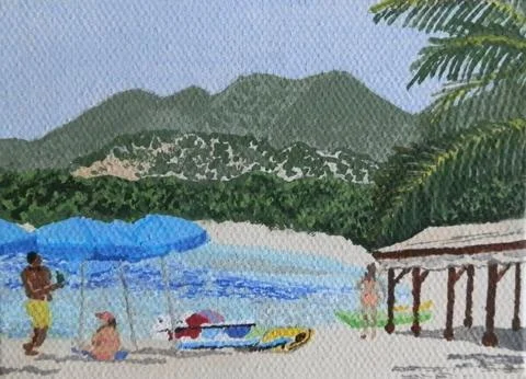 Day at the beach Stock Illustration