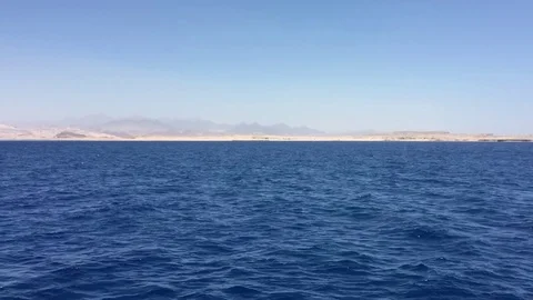 Day Boat Process Plate Tilted of Red Sea in Middle East, ocean sea Light rocking Stock Footage 78154947