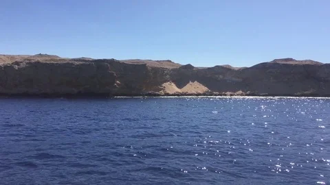 Day Boat Process Plate Tilted of Red Sea in Middle East, ocean sea Light rocking Stock Footage 78155023