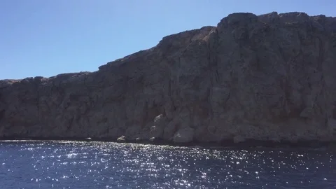 Day Boat Process Plate Tilted of Red Sea in Middle East, ocean sea Light rocking Stock Footage 78155059