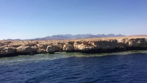 Day Boat Process Plate Tilted of Red Sea in Middle East, ocean sea Light rocking Stock Footage 78193291