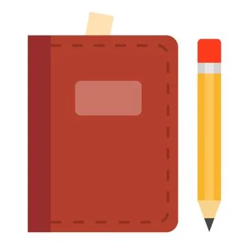 Day book in leather cover vector icon flat isolated Stock Illustration