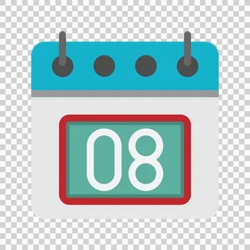 Day calendar with 8st date flat icon. can be used for website, ui and mobil.. 스톡 일러스트