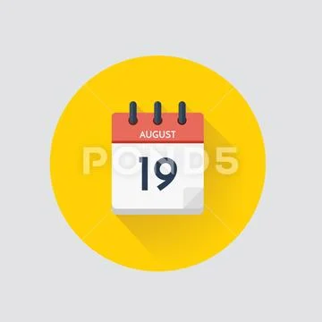 Day calendar with date August 19.: Royalty Free #92035102