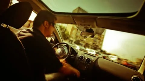 Day Car Driving Stockbeeldmateriaal 8869213