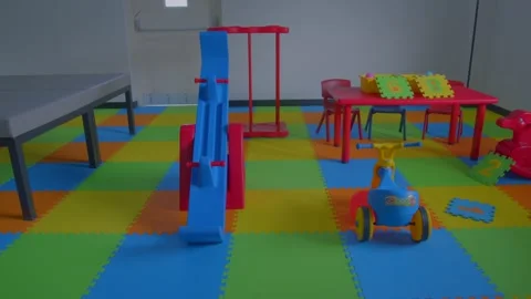 Day care Creche Setup Video stock 263528061