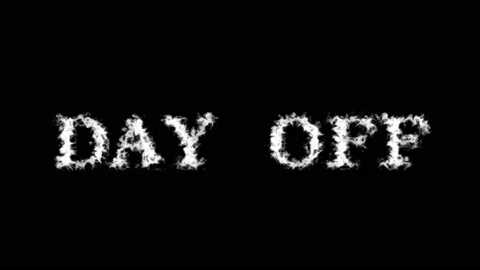 Day Off cloud text effect black isolated background Stock Footage 138721807