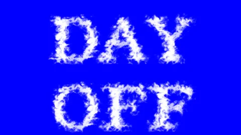 Day Off cloud text effect blue isolated background Stock-Footage 139636748