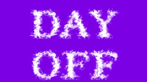 Day Off cloud text effect violet isolated background Stock Footage 139636793