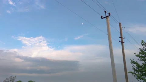 Day Cloudscape Moon Stock Footage 159728251
