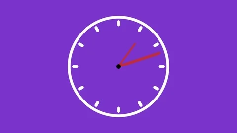 Day cycle on clock animation 10 seconds long purple Stock Footage 79861796