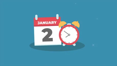 Day date 2 january Stock Footage 224551540