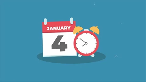 Day date 4 january Stock Footage 224556262