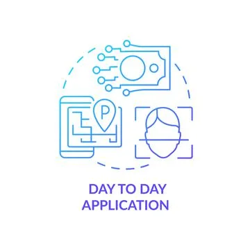 Day to day application blue gradient concept icon Illustrazione stock