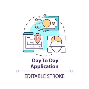 Day to day application concept icon Stock Illustration