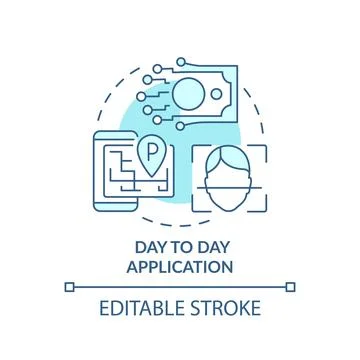 Day to day application turquoise concept icon Illustrazione stock