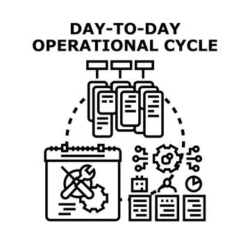 Day to day operational cycle planning and efficiency Stock Illustration
