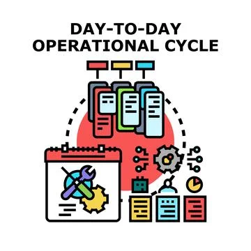 Day to day operational cycle planning and efficiency Stock Illustration